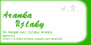 aranka ujlaky business card